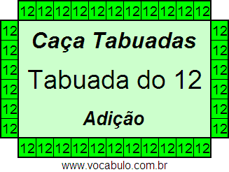 Caça Tabuada de Adição do 12