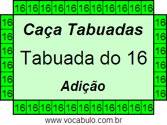 Caça Tabuada de Adição do 16