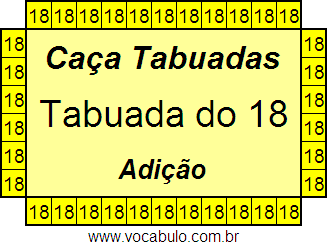 Caça Tabuada de Adição do 18