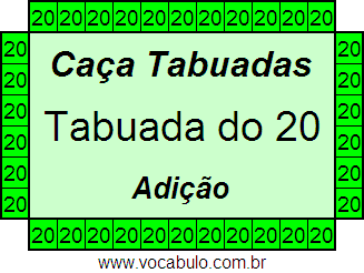 Caça Tabuada de Adição do 20