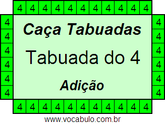 Caça Tabuada de Adição do 4