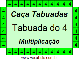 Caça Tabuada de Multiplicação do 4