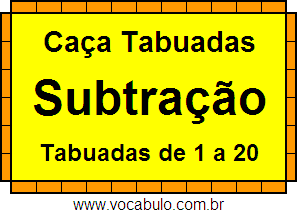 Caça Tabuada de Subtração