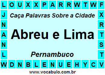 Caça Palavras Sobre a Cidade Pernambucana Abreu e Lima