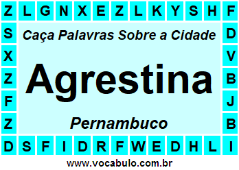 Caça Palavras Sobre a Cidade Agrestina do Estado Pernambuco