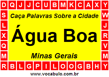 Caça Palavras Sobre a Cidade Mineira Água Boa