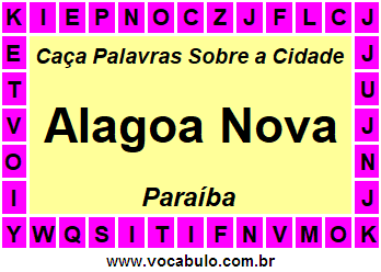 Caça Palavras Sobre a Cidade Alagoa Nova do Estado Paraíba