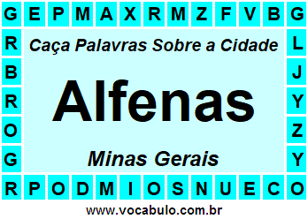 Caça Palavras Sobre a Cidade Mineira Alfenas