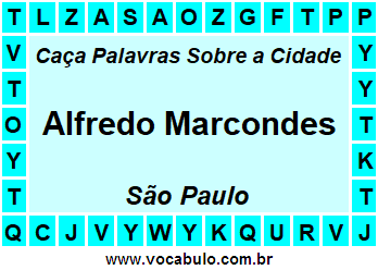 Caça Palavras Sobre a Cidade Alfredo Marcondes do Estado São Paulo