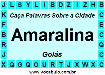 Caça Palavras Sobre a Cidade Amaralina do Estado Goiás