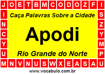 Caça Palavras Sobre a Cidade Norte Rio Grandense Apodi