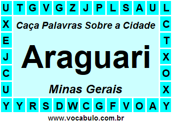 Caça Palavras Sobre a Cidade Mineira Araguari
