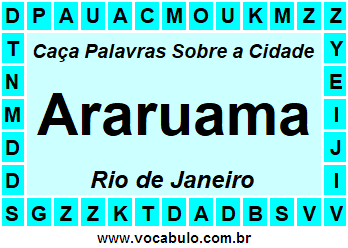 Caça Palavras Sobre a Cidade Fluminense Araruama