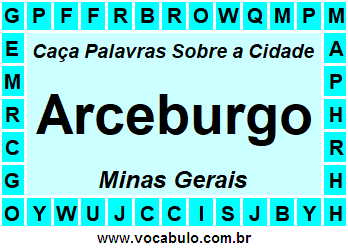 Caça Palavras Sobre a Cidade Mineira Arceburgo