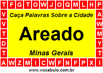 Caça Palavras Sobre a Cidade Mineira Areado