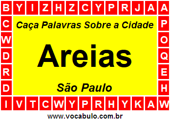 Caça Palavras Sobre a Cidade Paulista Areias