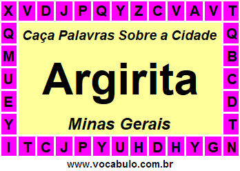 Caça Palavras Sobre a Cidade Mineira Argirita