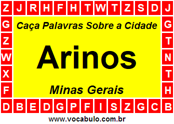 Caça Palavras Sobre a Cidade Arinos do Estado Minas Gerais