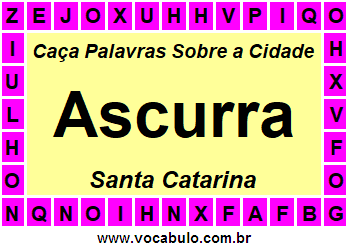 Caça Palavras Sobre a Cidade Catarinense Ascurra