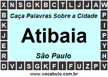 Caça Palavras Sobre a Cidade Paulista Atibaia