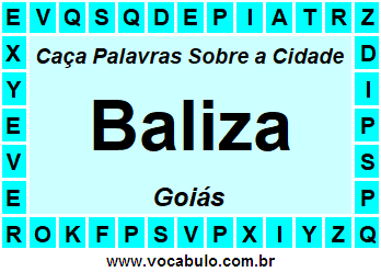 Caça Palavras Sobre a Cidade Goiana Baliza