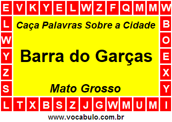 Caça Palavras Sobre a Cidade Mato-Grossense Barra do Garças