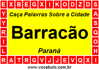 Caça Palavras Sobre a Cidade Paranaense Barracão