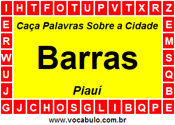 Caça Palavras Sobre a Cidade Piauiense Barras