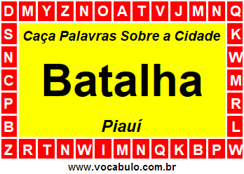Caça Palavras Sobre a Cidade Batalha do Estado Piauí