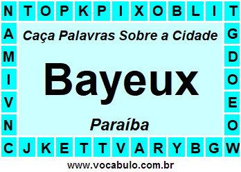 Caça Palavras Sobre a Cidade Paraibana Bayeux