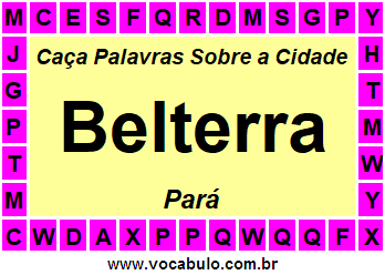 Caça Palavras Sobre a Cidade Belterra do Estado Pará