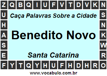 Caça Palavras Sobre a Cidade Benedito Novo do Estado Santa Catarina