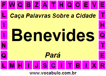 Caça Palavras Sobre a Cidade Paraense Benevides