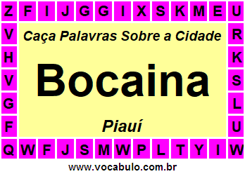 Caça Palavras Sobre a Cidade Bocaina do Estado Piauí
