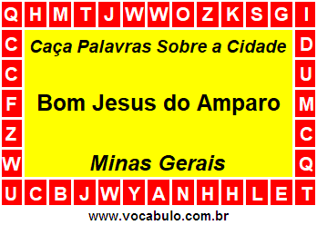 Caça Palavras Sobre a Cidade Mineira Bom Jesus do Amparo