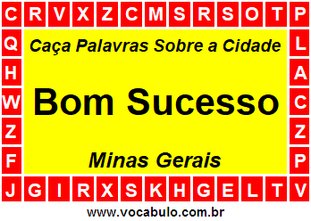 Caça Palavras Sobre a Cidade Mineira Bom Sucesso