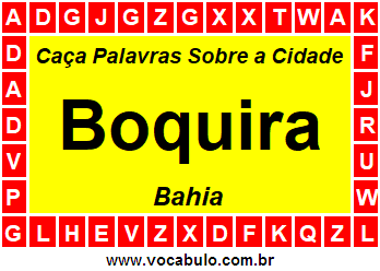 Caça Palavras Sobre a Cidade Boquira do Estado Bahia