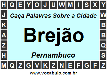 Caça Palavras Sobre a Cidade Brejão do Estado Pernambuco