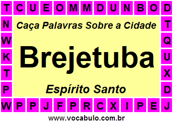 Caça Palavras Sobre a Cidade Brejetuba do Estado Espírito Santo