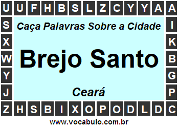 Caça Palavras Sobre a Cidade Brejo Santo do Estado Ceará