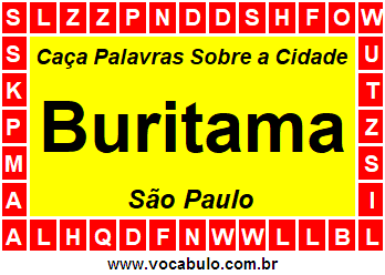 Caça Palavras Sobre a Cidade Buritama do Estado São Paulo