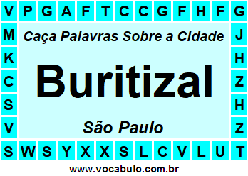 Caça Palavras Sobre a Cidade Buritizal do Estado São Paulo