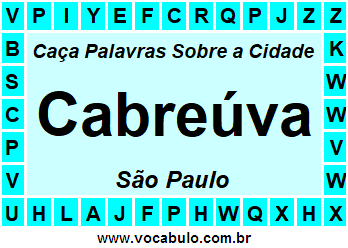 Caça Palavras Sobre a Cidade Cabreúva do Estado São Paulo