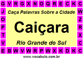 Caça Palavras Sobre a Cidade Caiçara do Estado Rio Grande do Sul