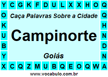 Caça Palavras Sobre a Cidade Campinorte do Estado Goiás