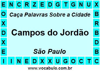 Caça Palavras Sobre a Cidade Paulista Campos do Jordão
