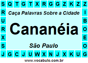 Caça Palavras Sobre a Cidade Paulista Cananéia