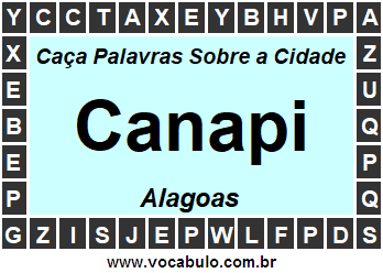 Caça Palavras Sobre a Cidade Canapi do Estado Alagoas