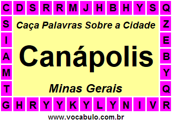Caça Palavras Sobre a Cidade Mineira Canápolis