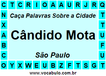 Caça Palavras Sobre a Cidade Cândido Mota do Estado São Paulo